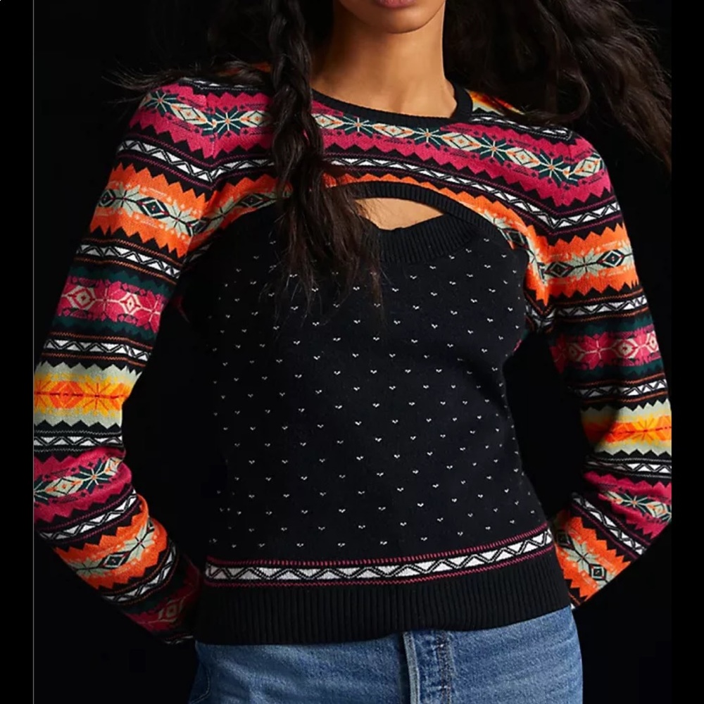 Anthropologie Maeve Abstract Sweater (2 piece)